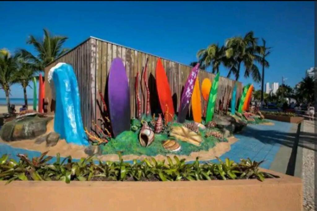 Apartamento 2 Dormitorios E Sacada Gourmet Frente Ao Mar Praia Grande  Eksteriør bilde
